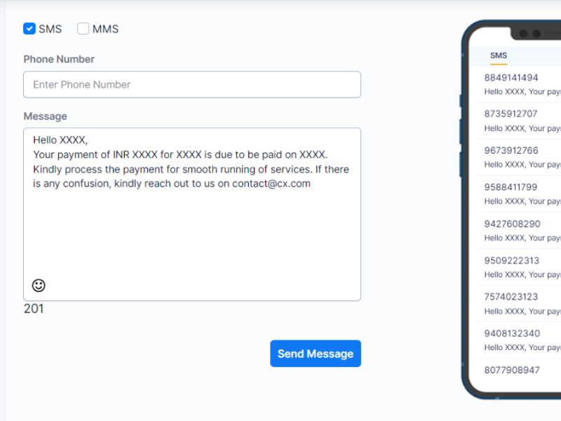 SMS Interface & Template System